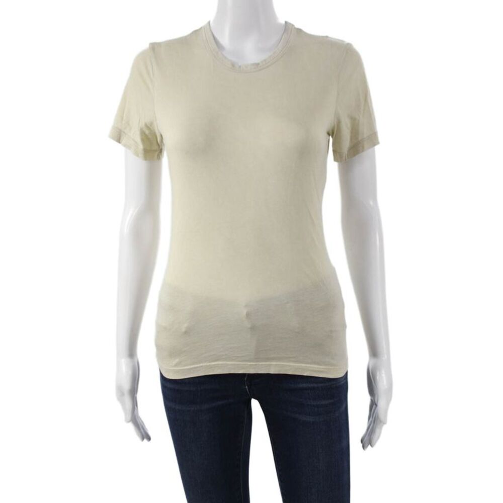 Cotton Citizen Women Basic T-Shirt Beige Supima Cotton Short Sleeve Size S